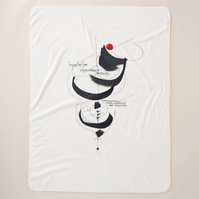 WABISABI CALLIGRAPHY SHERPA BLANKET (Front)
