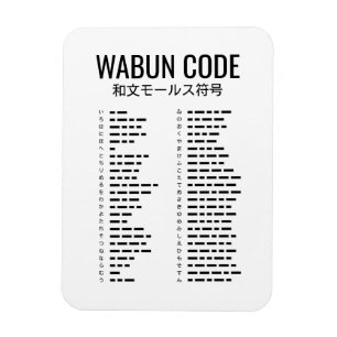 Wabun Code 和文モールス符号 Kana Morse Chart Magnet