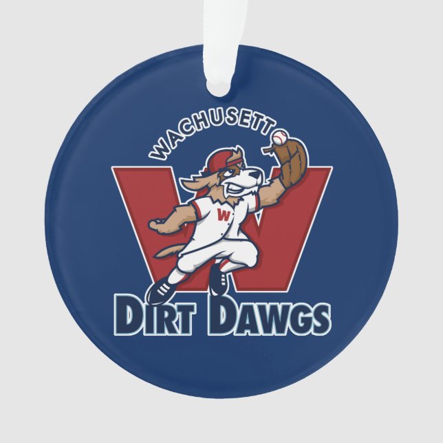 Wachusett Dirt Dawgs Collegiate Baseball Team Logo Ornament (Front)