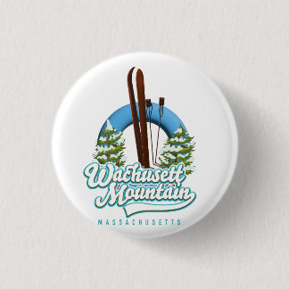 Wachusett Mountain Massachusetts ski logo 1 Inch Round Button