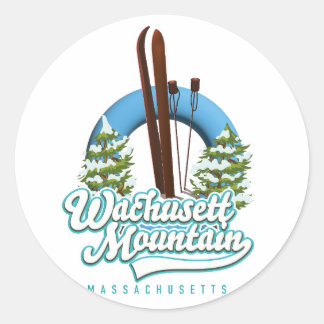 Wachusett Mountain Massachusetts ski logo Classic Round Sticker