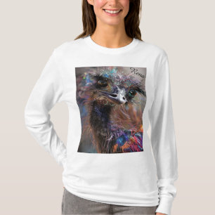 Wackadoodle Ostrich Personalized Back T-Shirt
