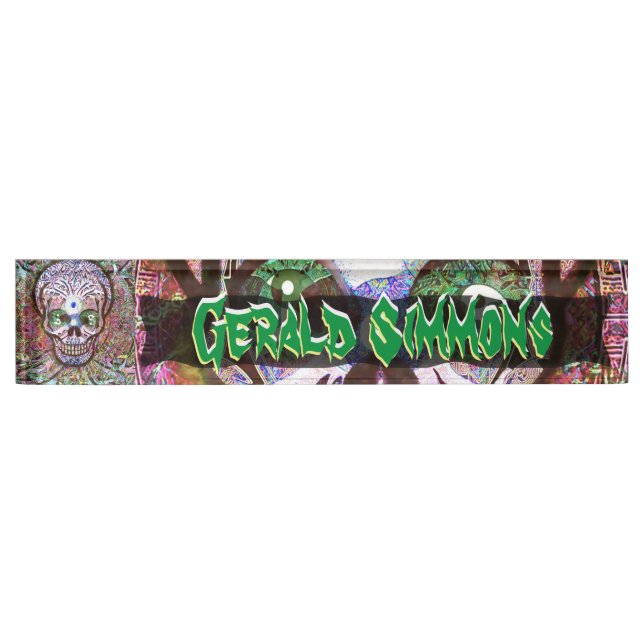 Wacky and Wild Sugar Skull Personalize Nameplate (Front)