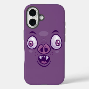 Wacky Cartoon Vampire Bat Face iPhone 16 Case
