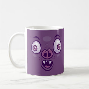 Wacky Cartoon Vampire Bat Face Coffee Mug