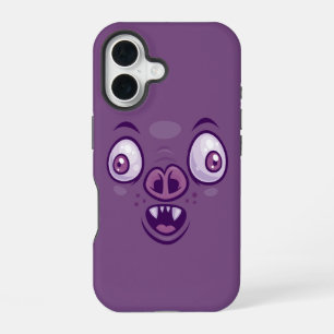 Wacky Cartoon Vampire Bat Face iPhone 16 Case