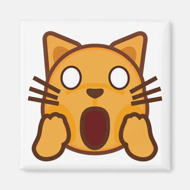 Wacky Cat Face Emoji Magnet (Front)