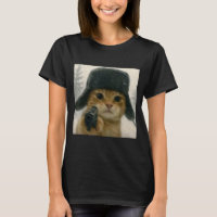 Wacky Cat Wearing Ushanka Hat Russian Meme Cat Hum