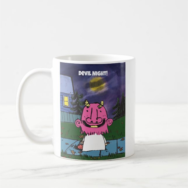 Wacky Cute Devil Halloween Trick-or-Treat Mug (Left)