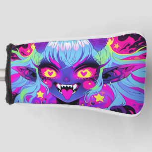 Wacky Demon Elf Anime Girl Tongue Out Golf Head Cover