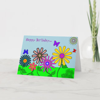 'Wacky Flowers' Card