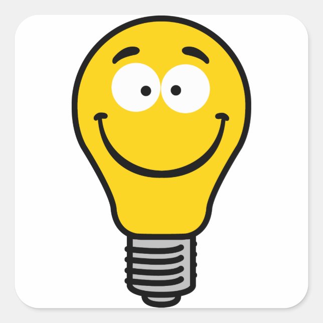 Wacky Lightbulb Square Sticker (Front)