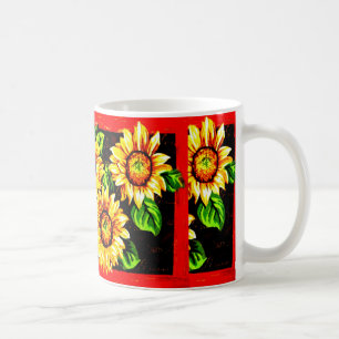 Wacky Over-lapping Sunflowers Coffee Mug
