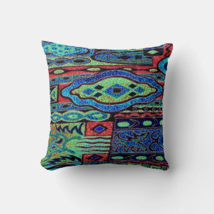 Wacky Retro Print Throw Pillow