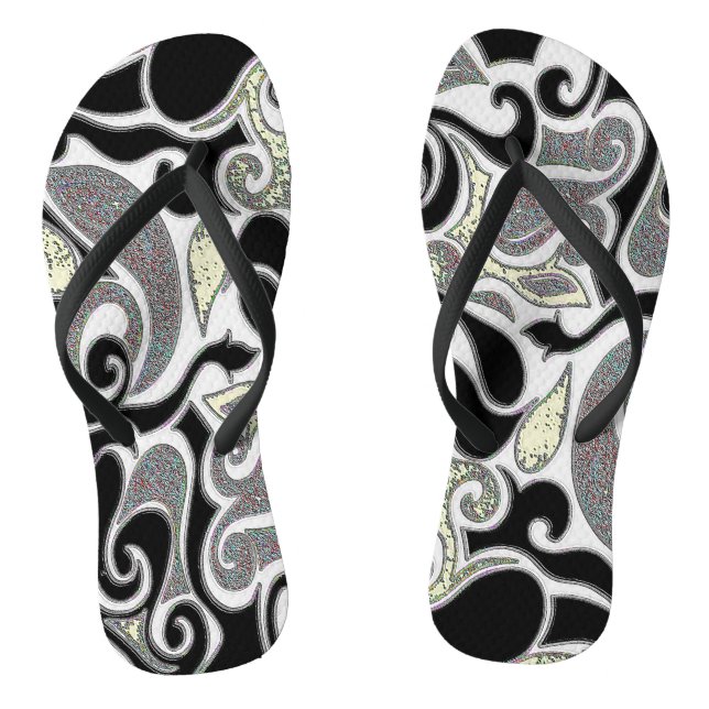 Wacky Retro Swirl Flip Flops (Footbed)