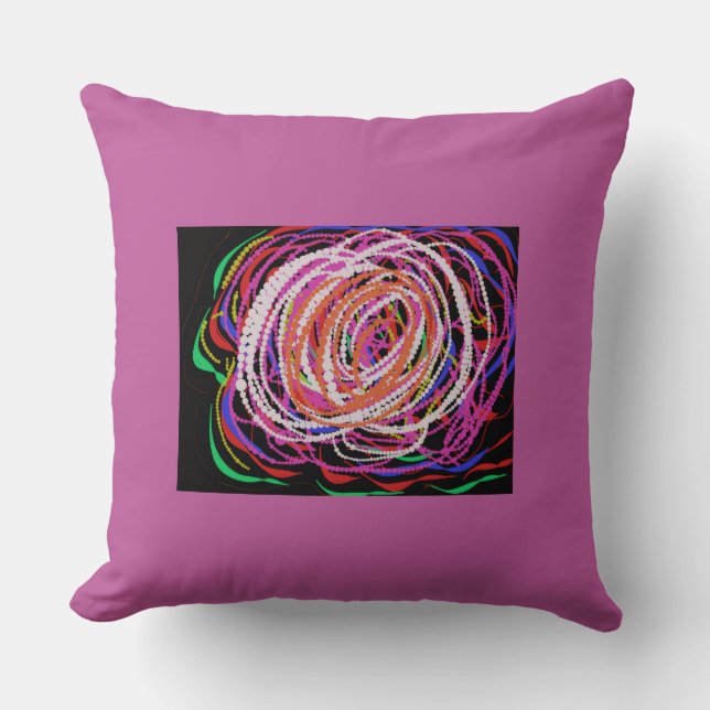 Wacky Rose Throw Pillow (Front)