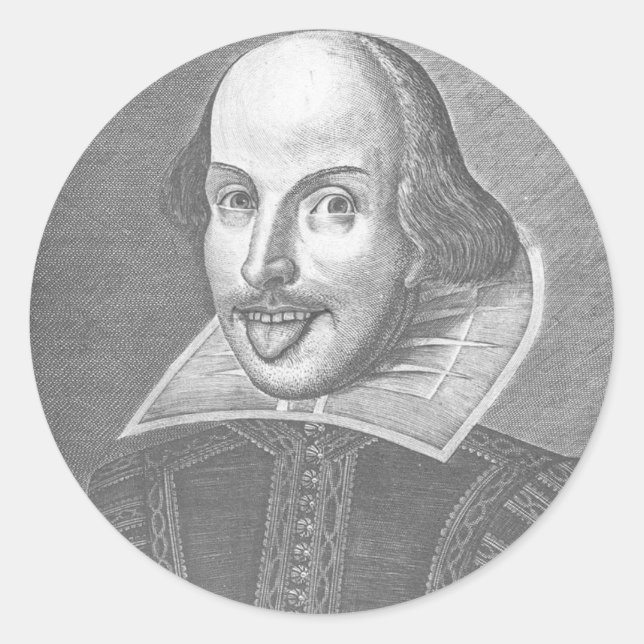 Wacky Shakespeare Classic Round Sticker (Front)