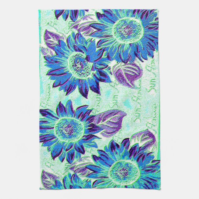 Wacky Sunflowers Kitchen Towel (Vertical)
