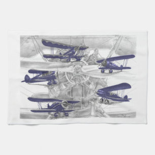 Waco Biplane Kitchen Towel
