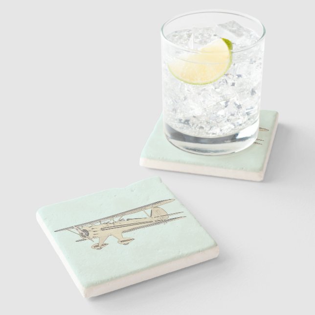 Waco Biplane Stone Coaster (Side)