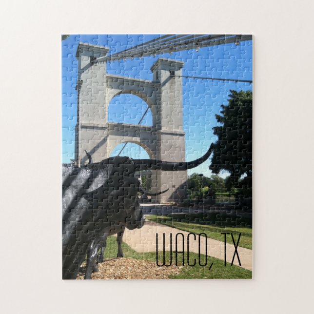 Waco Suspension Bridge Postcard Jigsaw Puzzle (Vertical)