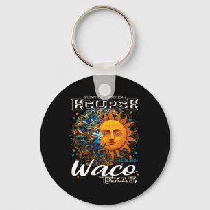 Waco Texas 2024 Total Solar Eclipse Cosmic April 8 Keychain