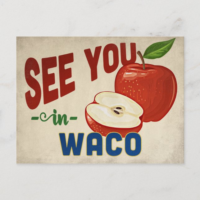 Waco Texas Apple - Vintage Travel Postcard (Front)