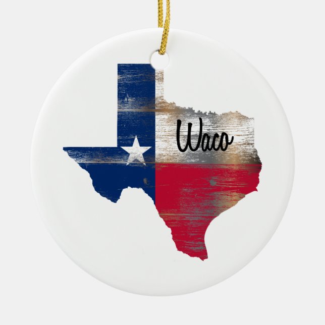 Waco Texas Ceramic Ornament (Front)