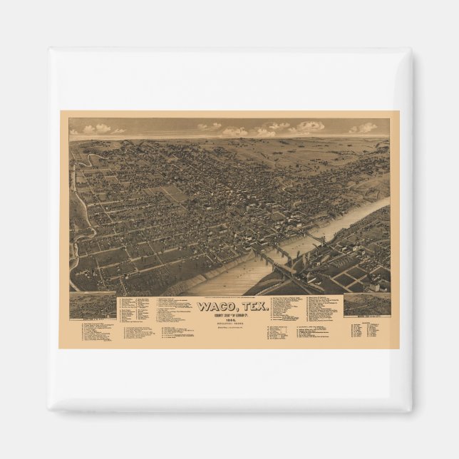 Waco Texas in 1886 Magnet (Front)