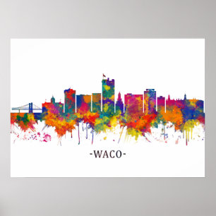 Waco Texas Skyline Poster