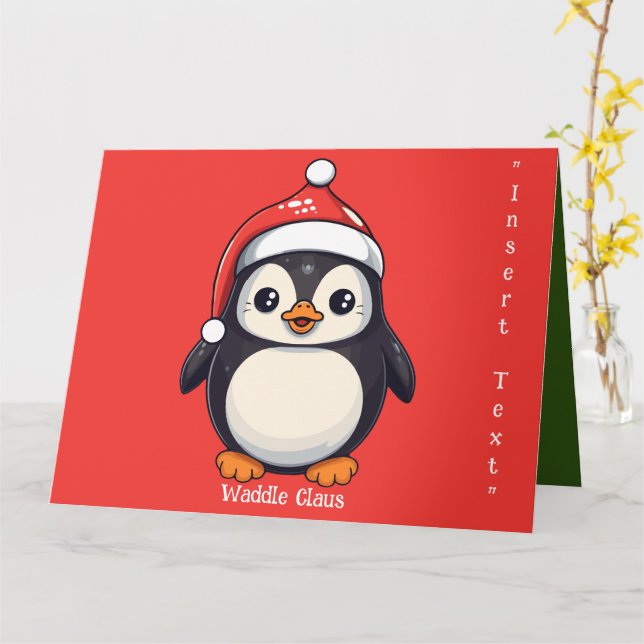 Waddle Claus Card (Yellow Flower)
