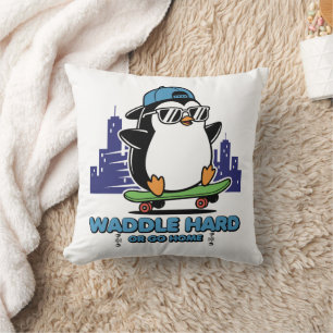 Waddle Hard Throw Pillow