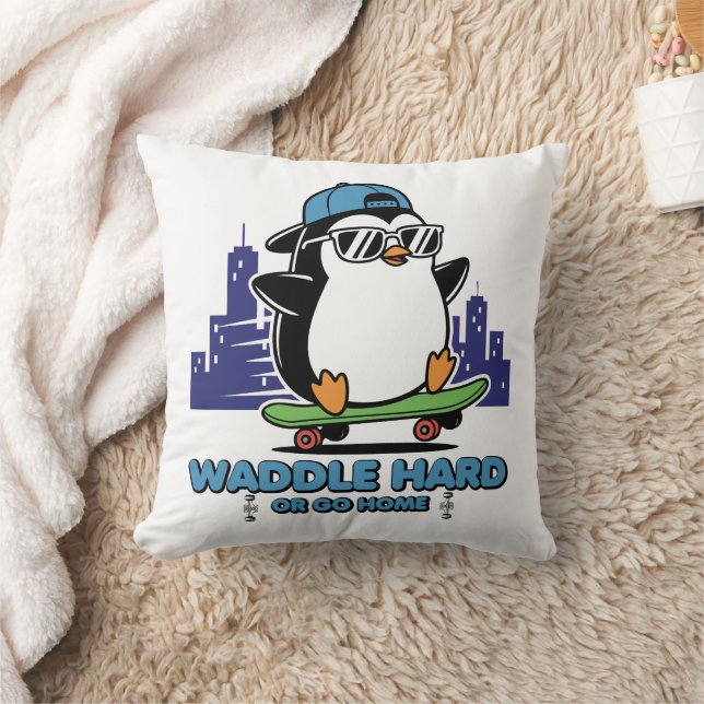 Waddle Hard Throw Pillow (Blanket)