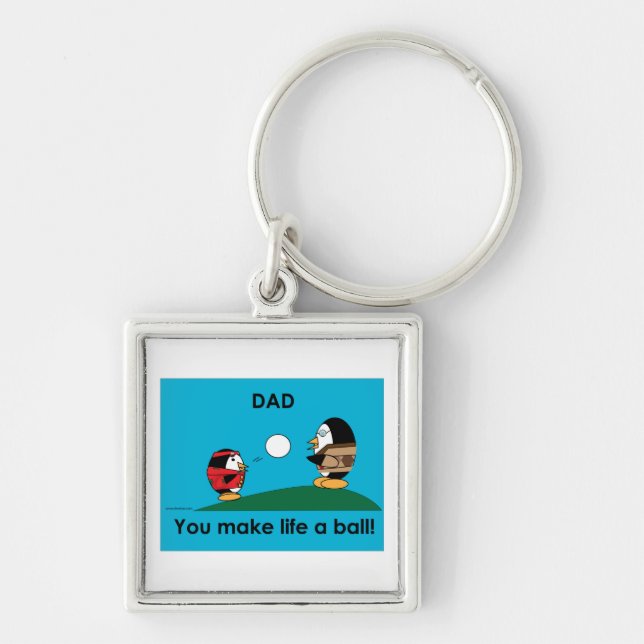 Waddles dad makes life a ball key chain (Front)