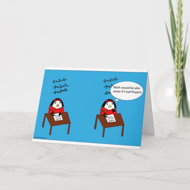 Waddles Hates Math Card (Front)