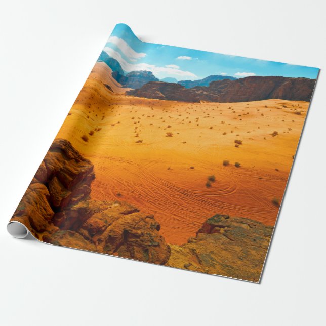 Wadi Rum desert, Jordandesert,wadi,rum,jordan,art, Wrapping Paper (Unrolled)