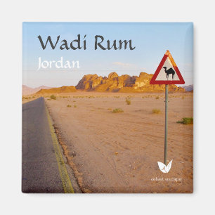 Wadi Rum road, Jordan - magnet by Velvet Escape