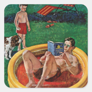 Wading Pool Square Sticker