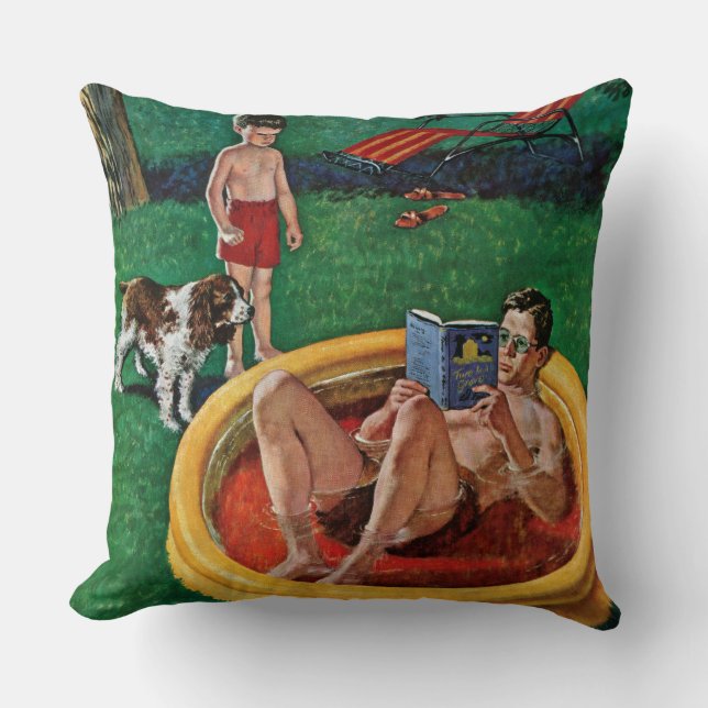 Wading Pool Throw Pillow (Front)