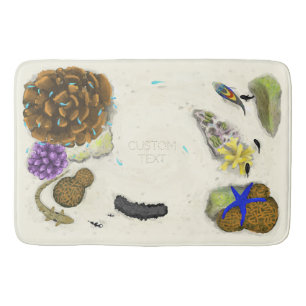 Wading the Barrier Reef - Custom Text Painterly Bath Mat