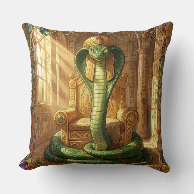 Wadjet – Ägyptische Schlangengöttin´5 Throw Pillow (Front)