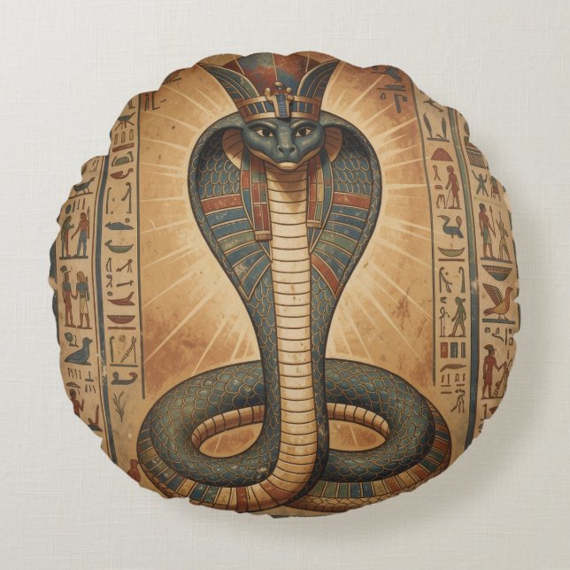 Wadjet – Ägyptische Schlangengöttin´7 Round Pillow (Front)