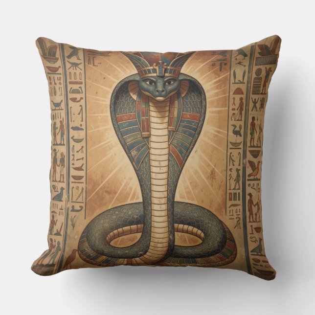 Wadjet – Ägyptische Schlangengöttin´7 Throw Pillow (Front)