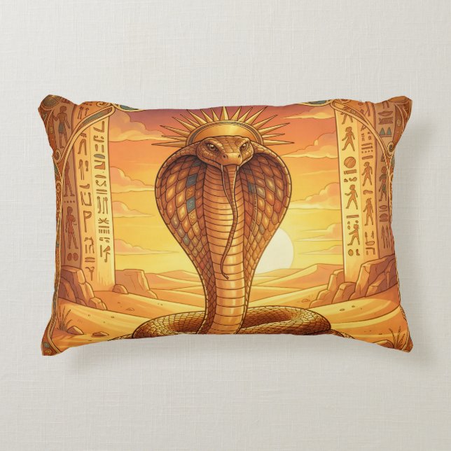 Wadjet – Egyptian Cobra Goddess´1 Accent Pillow (Front)