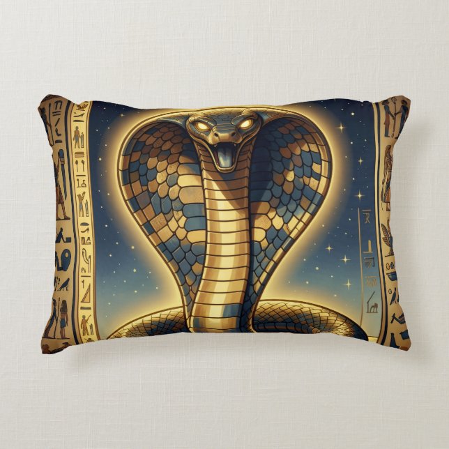 Wadjet – Egyptian Cobra Goddess´3 Accent Pillow (Front)