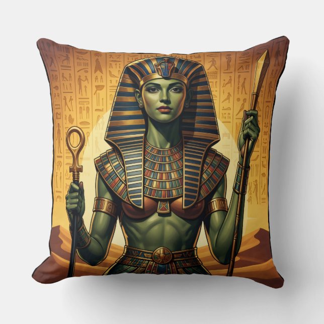 Wadjet – Egyptian Cobra Goddess´4 Throw Pillow (Front)