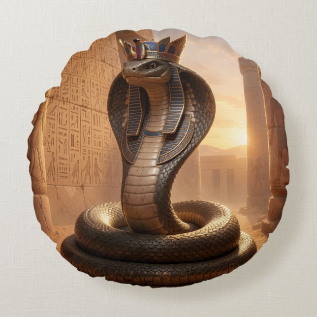 Wadjet – Egyptian Cobra Goddess´5 Round Pillow (Front)