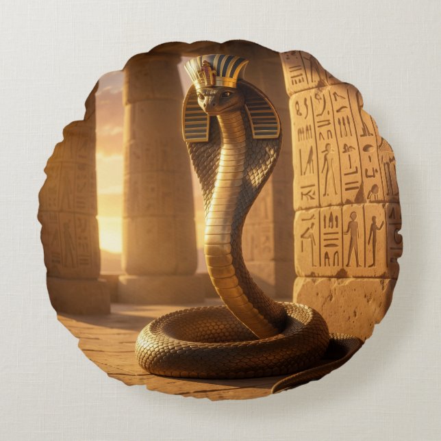 Wadjet – Egyptian Cobra Goddess´6 Round Pillow (Front)