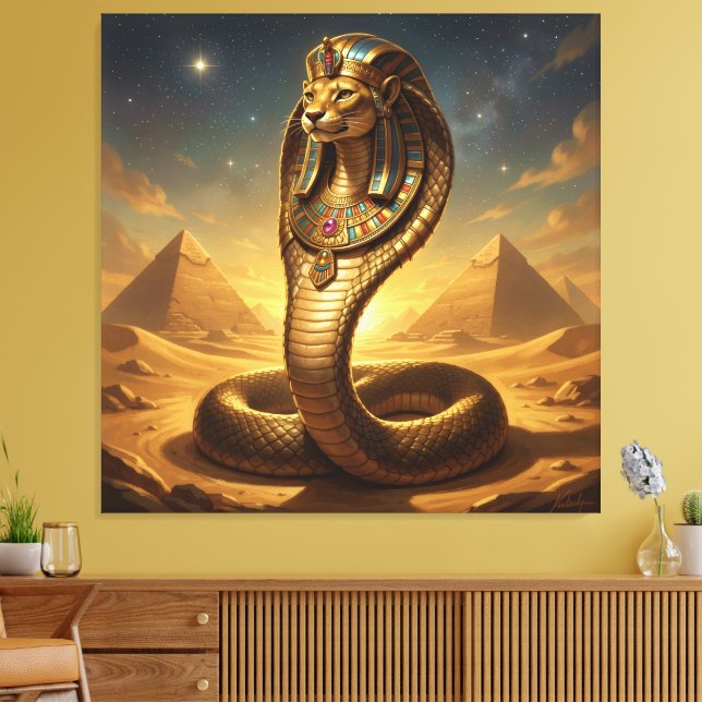 Wadjet – Egyptian Cobra Goddess Canvas Print (Insitu(LivingRoom))