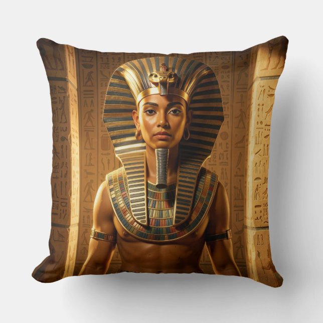Wadjet - Egyptian Snake Goddess´1 Throw Pillow (Front)